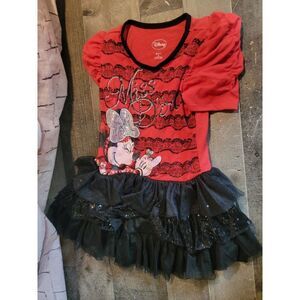 Red Minnie Mouse Disney 6 dress youth sequin‎